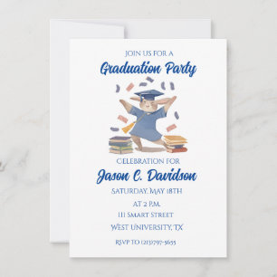 Invitaciones de graduación de fiesta con conejito