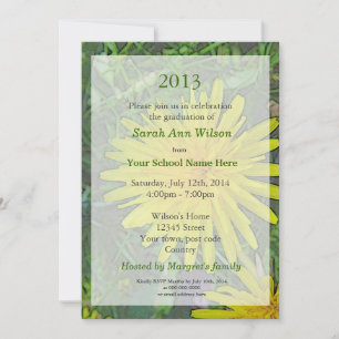 invitaciones de graduación de flores de diente de