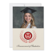 Invitaciones de graduación de la escuela con logot