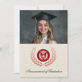 Invitaciones de graduación de la escuela con logot