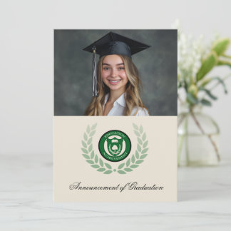 Invitaciones de graduación de la escuela con logot