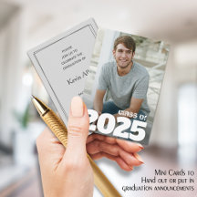 Invitaciones de graduación de tamaño MINI 3,5" X 2