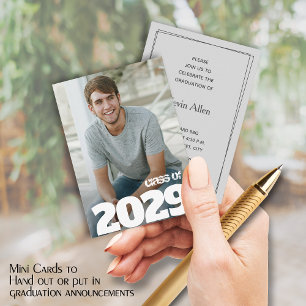 Invitaciones de graduación de tamaño MINI de 3.5" 