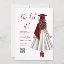 invitaciones de graduación ella lo hizo, fiesta de