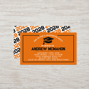 Invitaciones de Graduación en Miniatura de Naranja
