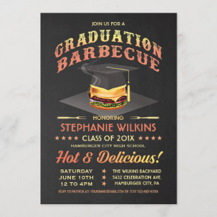 Invitaciones de graduación   Fiesta BBQ Chalkboard