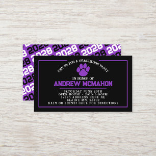 Invitaciones de graduación mini con huella de pata
