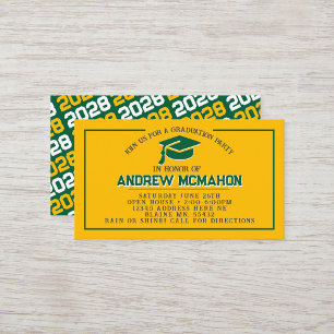 Invitaciones de graduación mini Gold & Green