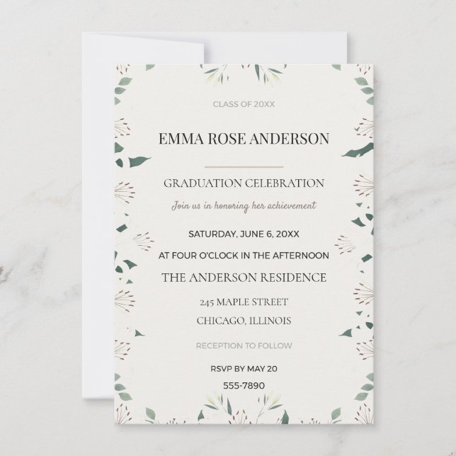 Invitaciones de Graduación para Fiesta de Graduado (Anverso)
