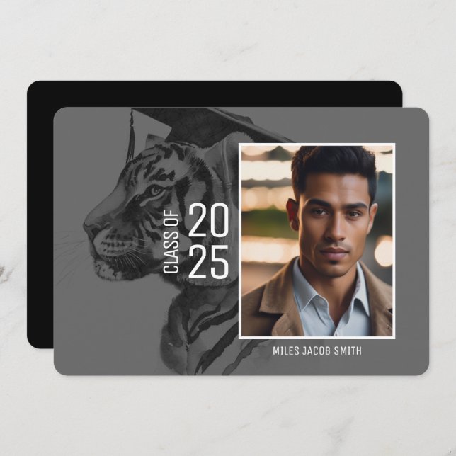 Invitaciones de graduación únicas Añadir foto (Anverso / Reverso)