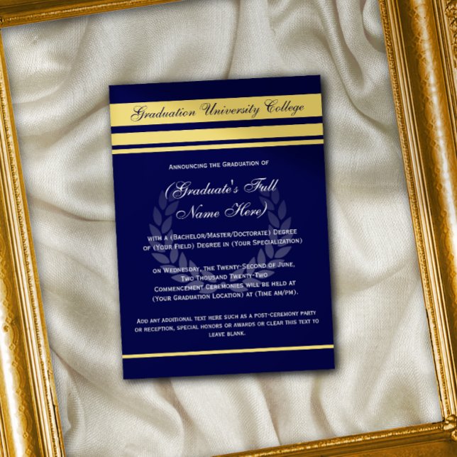Invitaciones de graduación universitaria formal Bl (Formal college graduation announcement)