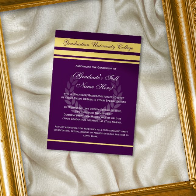 Invitaciones de graduación universitaria formal: p (formal college graduation announcement cards)