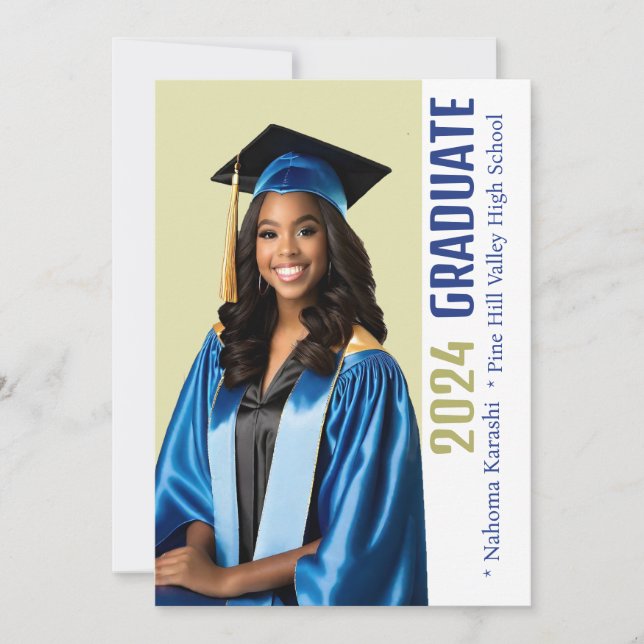 Invitaciones de graduados de Chica afroamericano 2 (Anverso)