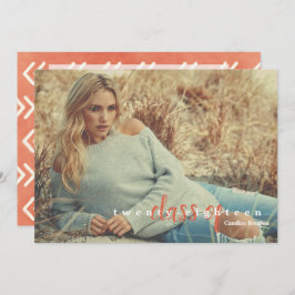 Invitaciones de graduados de flecha Naranja quemad