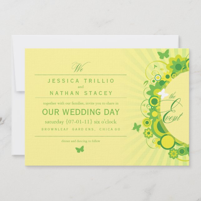 Invitaciones de Green Medley 5x7 (Anverso)