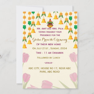 Invitaciones de Griha Pravesh