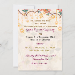 Invitaciones de Griha Pravesh