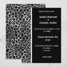 INVITACIONES DE GUARNECIDO DE IMPRESIÓN ANIMAL NEG