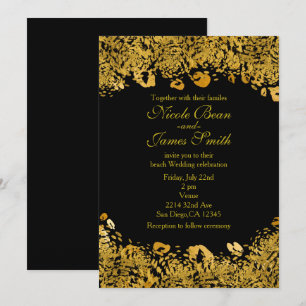 Invitaciones de Guepardo de Jungla Exótica de Oro 