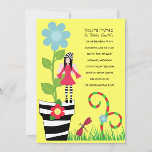 Invitaciones de hadas de la fiesta de cumpleaños