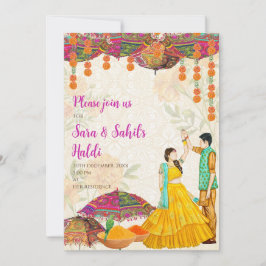 invitaciones de Haldi de boda y invitaciones de Ha