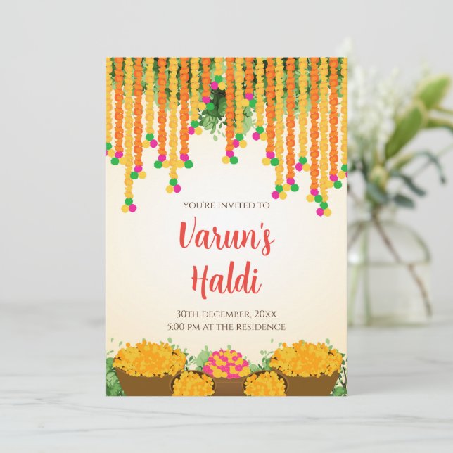 Invitaciones de Haldi de la novia Tarjetas digital (Anverso de pie)
