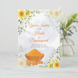 invitaciones de Haldi y invitaciones de Holud