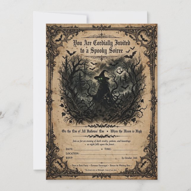 invitaciones de Halloween (Anverso)