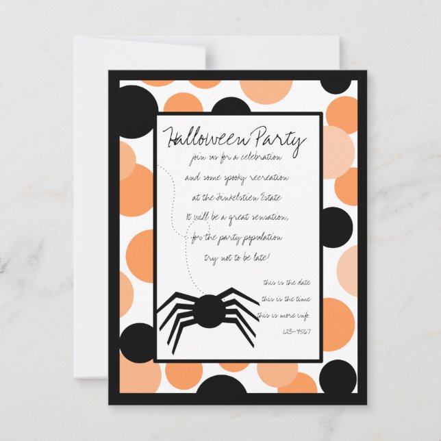 Invitaciones de Halloween con cama (Anverso)