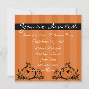 Invitaciones de Halloween con temas de calabaza
