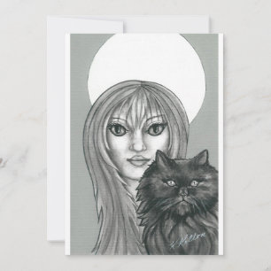Invitaciones de Halloween de Brujas góticas y Gato