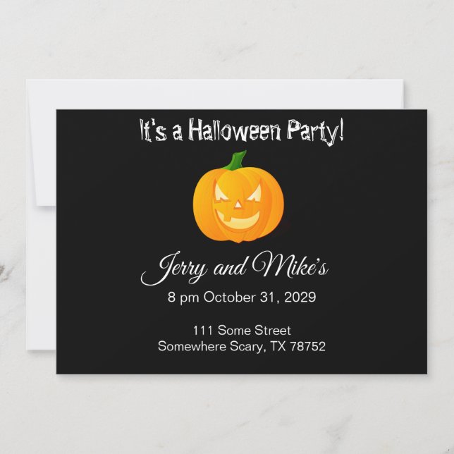Invitaciones de Halloween de calabaza (Anverso)