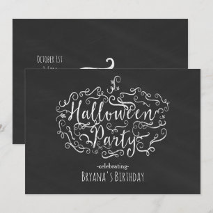 Invitaciones de Halloween de Calabaza de Pizarra E