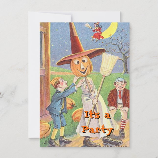 Invitaciones de Halloween de época (Anverso)