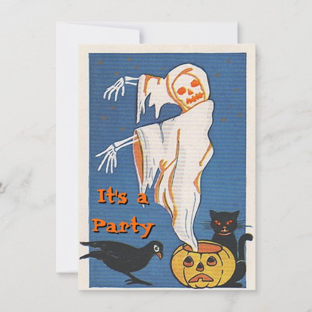 Invitaciones de Halloween de época (Anverso)