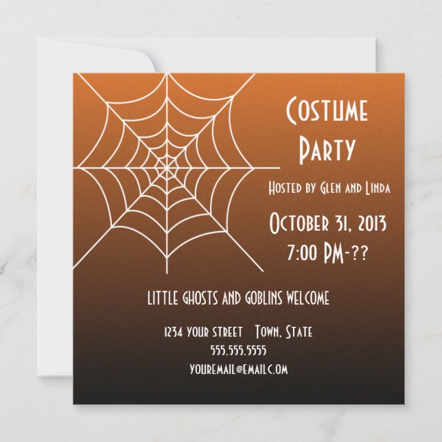 Invitaciones de Halloween de Fiesta de disfraces (Anverso)