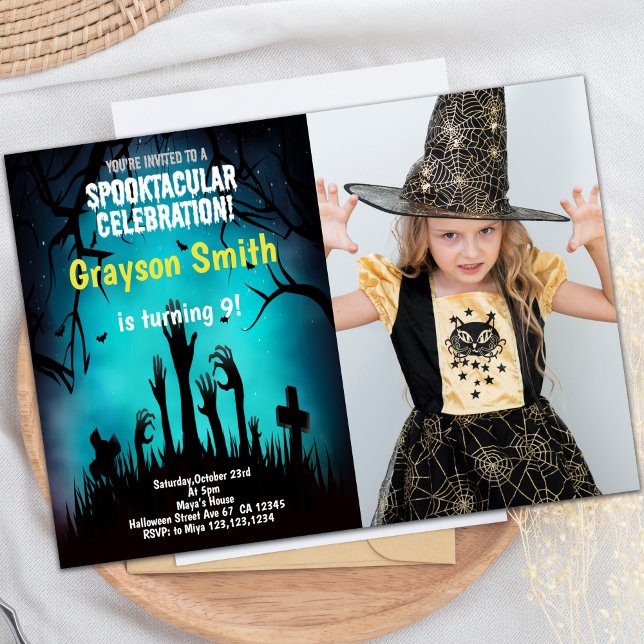 Invitaciones de Halloween de Halloween con foto (Halloween Halloween Invitations with photo)