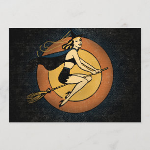 Invitaciones de Halloween de la Bruja Retro