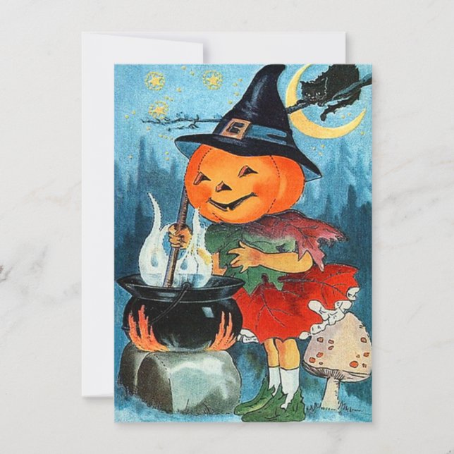 Invitaciones de Halloween de la calabaza del (Anverso)
