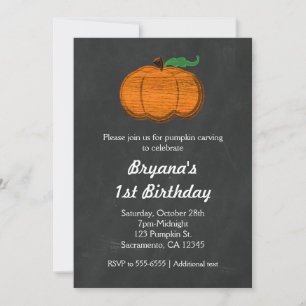 Invitaciones de Halloween de Pizarra de Calabaza N