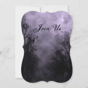 Invitaciones de Halloween de Purple Haunted Sky Pe