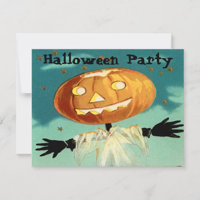 Invitaciones de Halloween del vintage (Anverso)