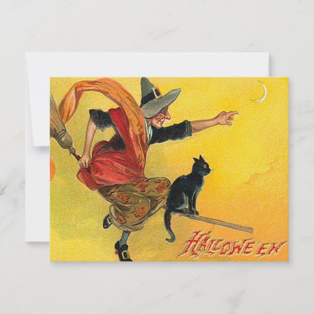 Invitaciones de Halloween del vintage (Anverso)