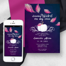 Invitaciones de Halloween Dulce 16 Fiesta de cumpl