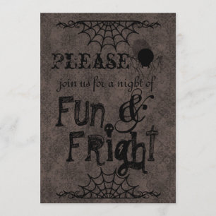 Invitaciones de Halloween en Brown