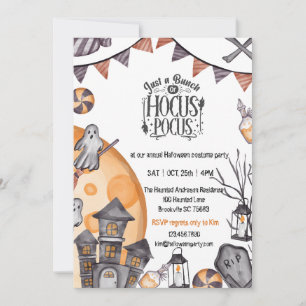 Invitaciones de Halloween espeluznantes de pueblo 