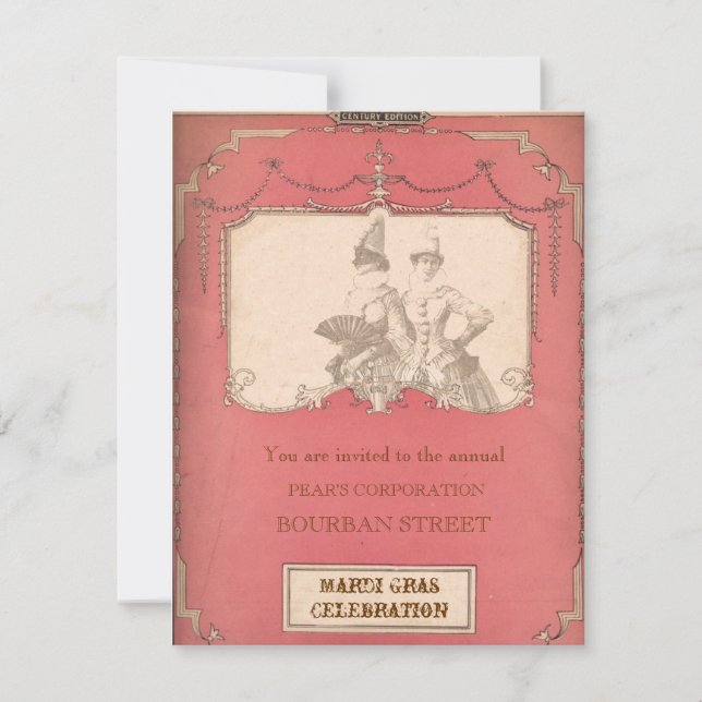 INVITACIONES DE Halloween o Mardi Gras MASQUERADE (Anverso)