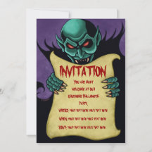 invitaciones de Halloween vampiros
