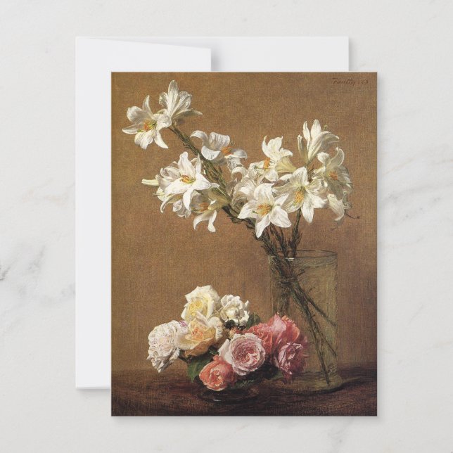 Invitaciones de Henri Fantin-Latour Rosas y Lilies (Anverso)