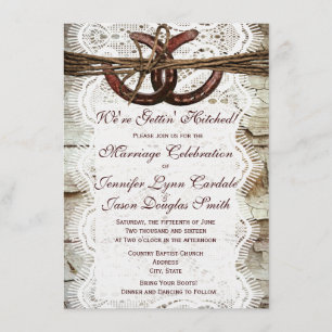 Invitaciones de herradura de la boda del país